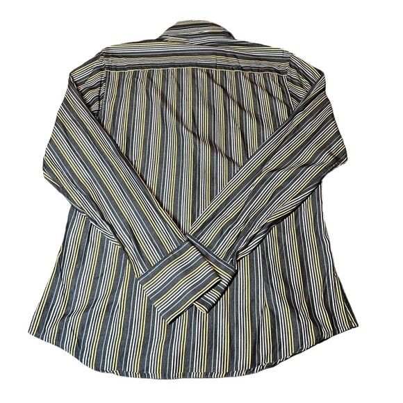 Kenneth Cole 100's 2 Ply Multicolored Button Down Striped Dress Shirt Men Size M - Picture 4 of 6